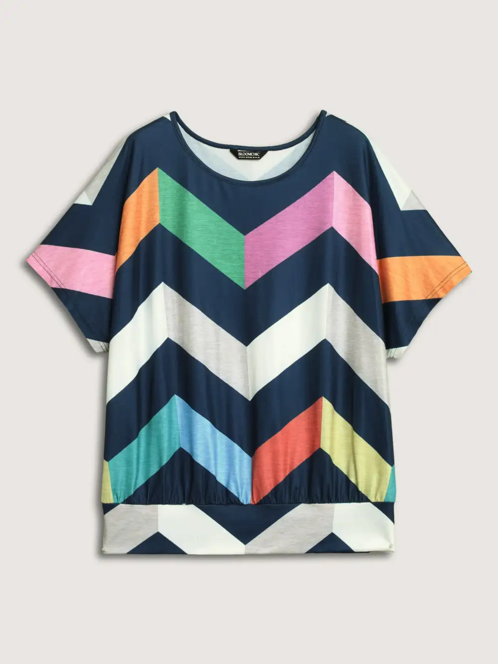 Color Block Wavy Print T-Shirt