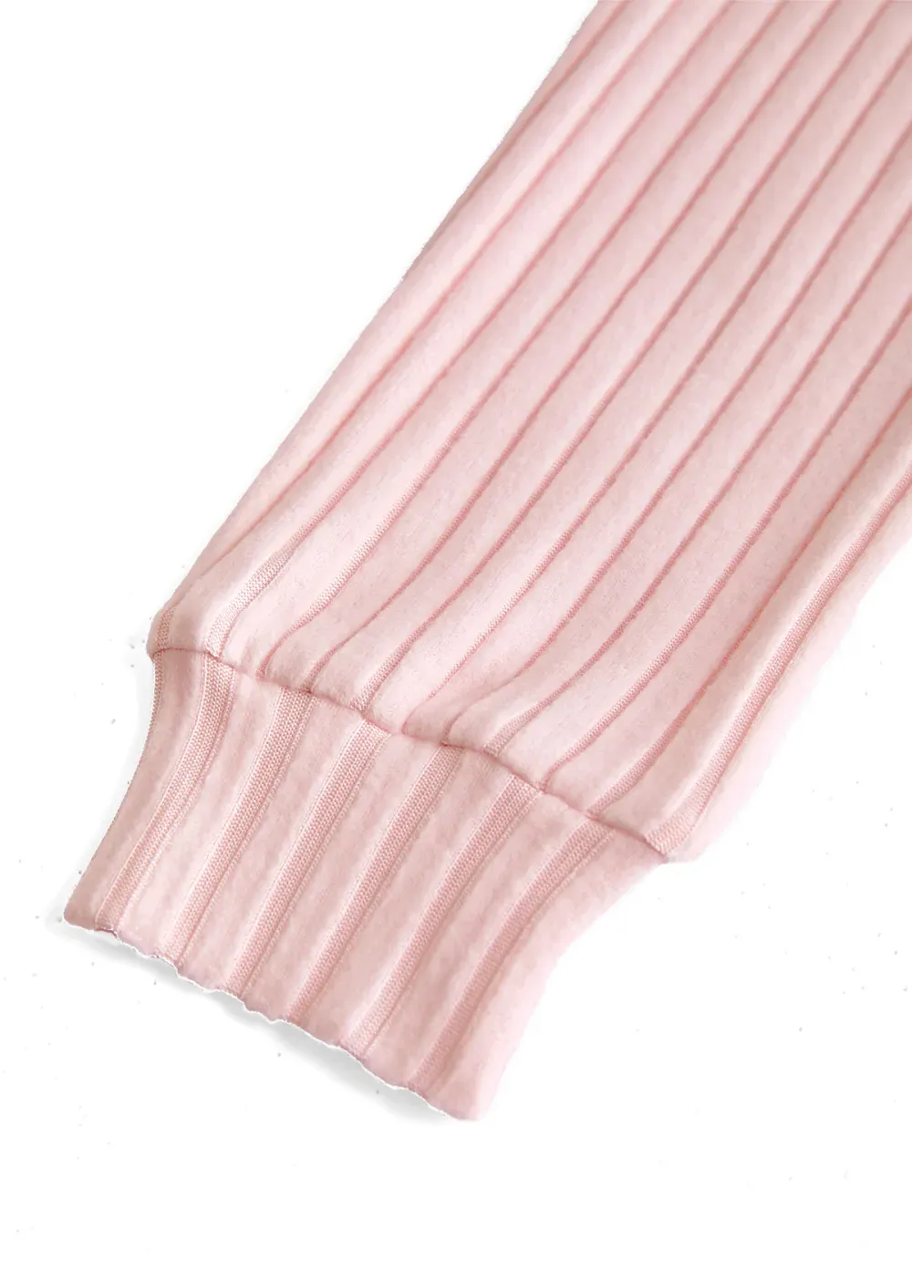 Light Pink Button Long Sleeve Split Neck Sweatshirt