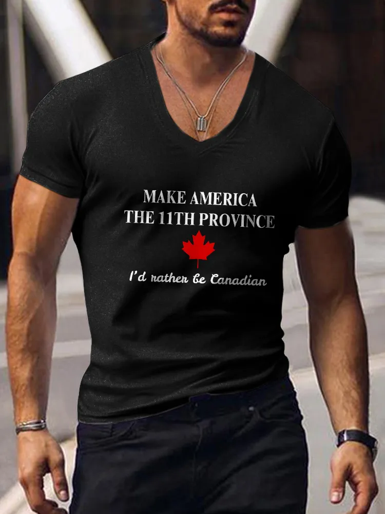 Men's Short Sleeves V-Neck Pure Cotton T-Shirt