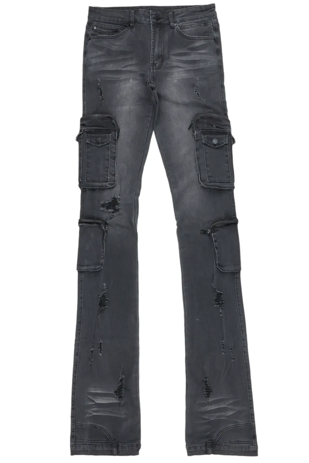 Shane Grey Wash Super Stacked Flare Jean