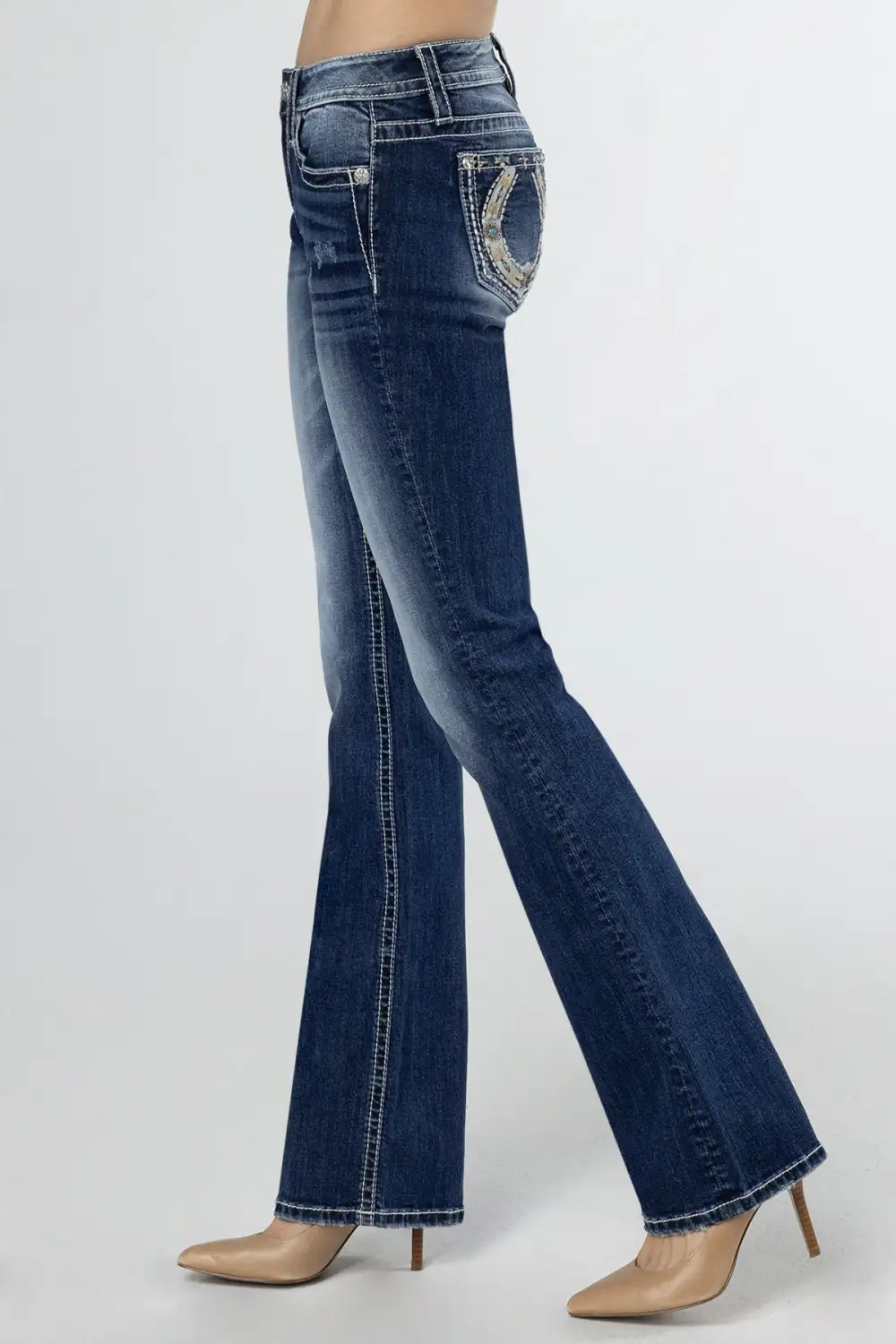 Shining Horseshoe Bootcut Jeans