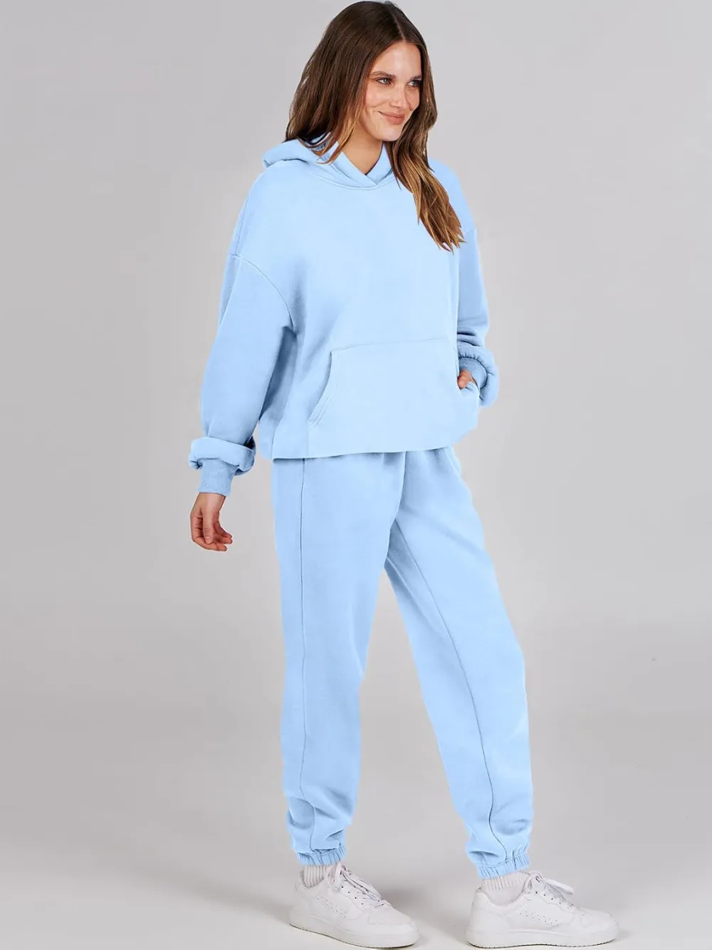 (Clearance Sale $1.99⚡) 2024 Women's Fall Oversized Casual Hoodie Two Piece Sweatshirt Jogging Pants Sweatshirt Set