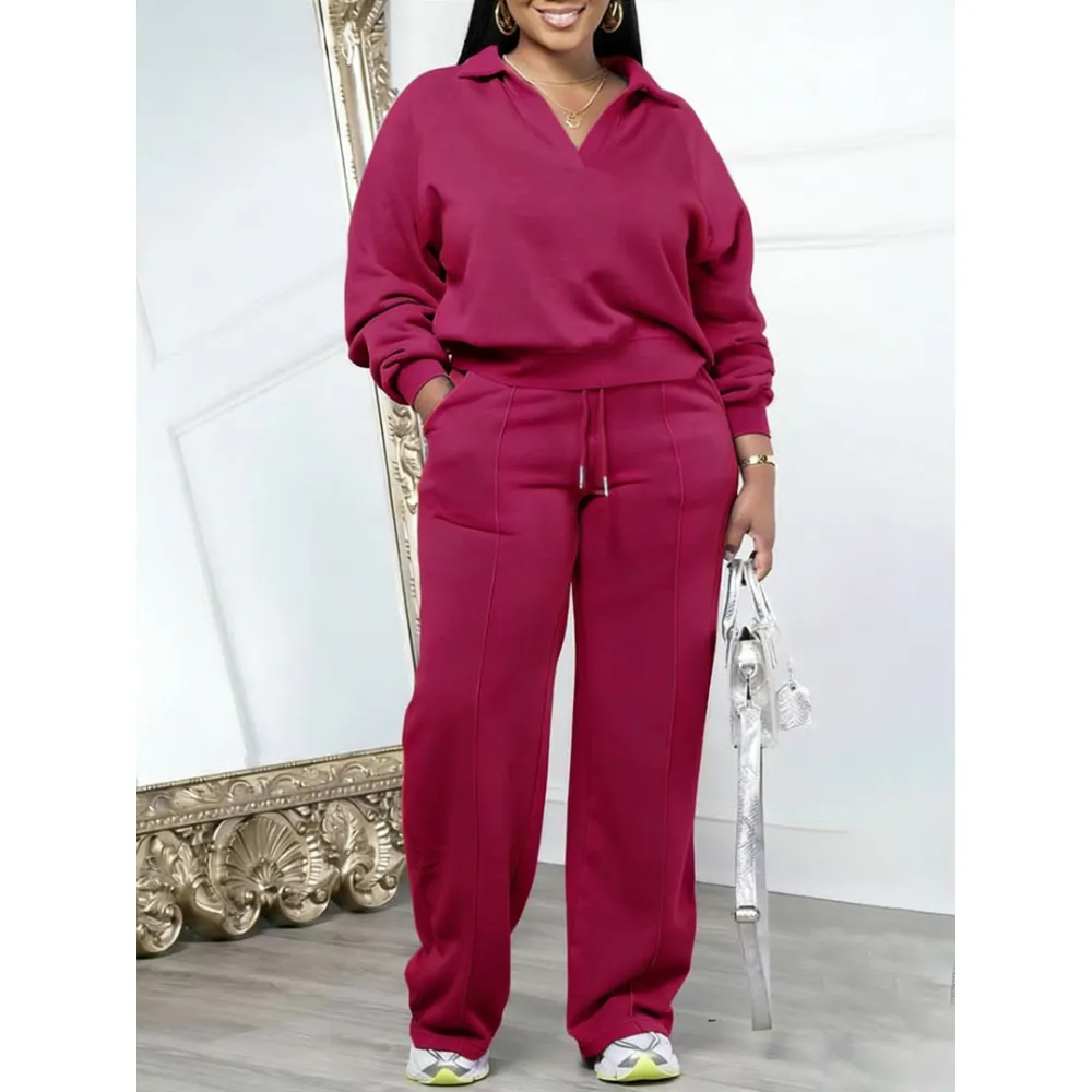 Women's Solid Color Casual Set