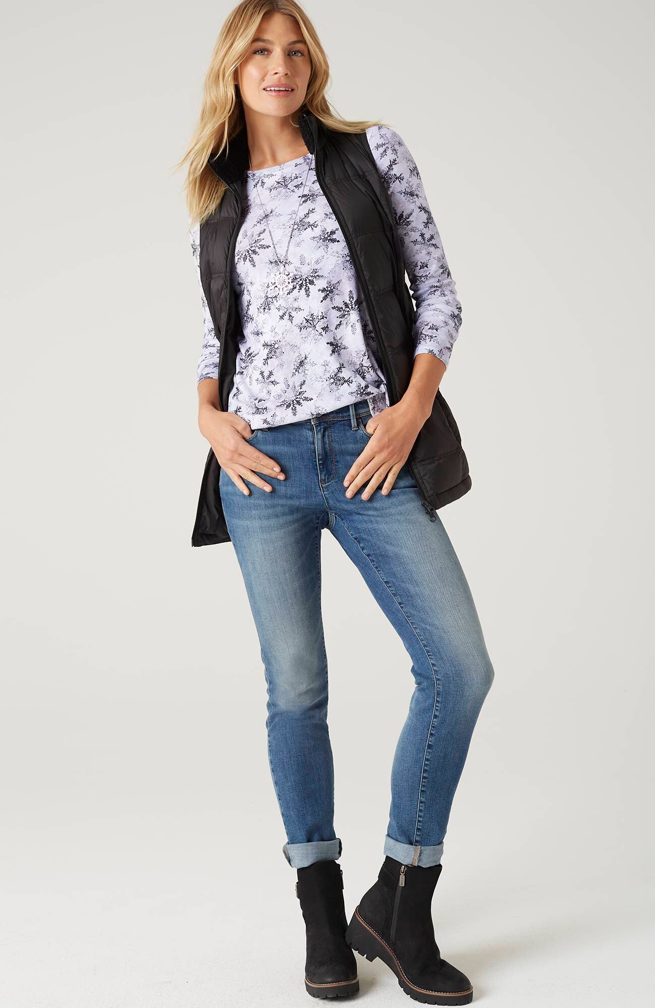 long-sleeve pima crew-neck tee