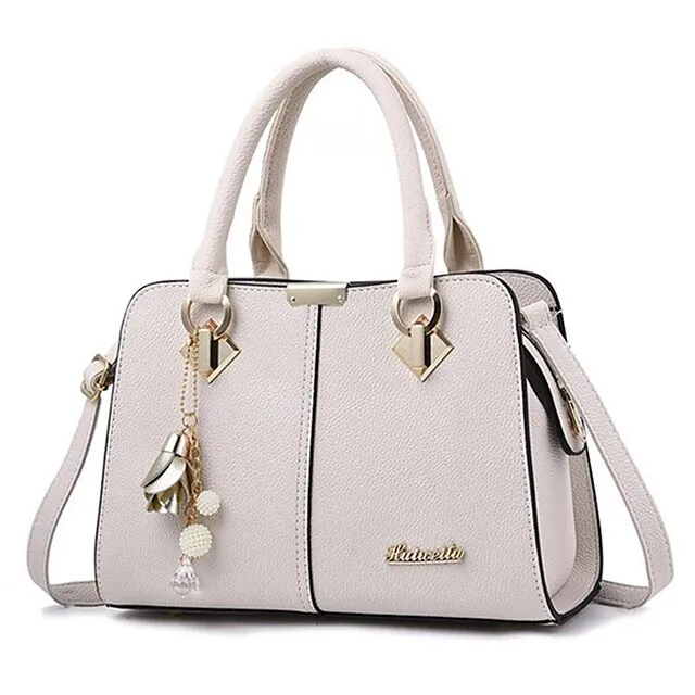 Women's Handbag Crossbody Bag Shoulder Bag PU Leather Office Daily Pendant Chain Solid Color Wine Black Royal Blue