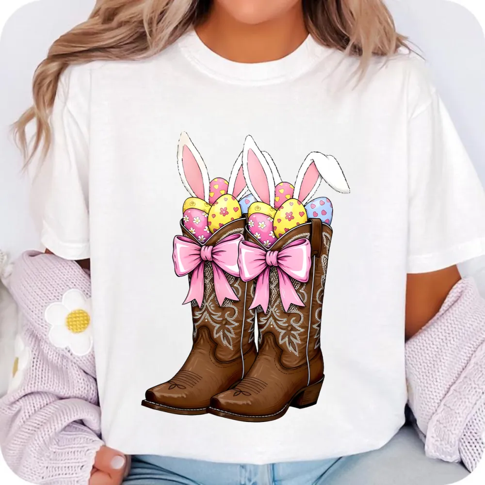 Cowboy Boots Easter Coquette T-Shirt