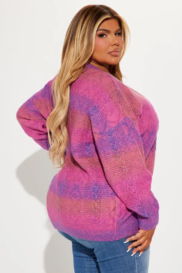 Seasons Change Ombre Cardigan - Pink/combo