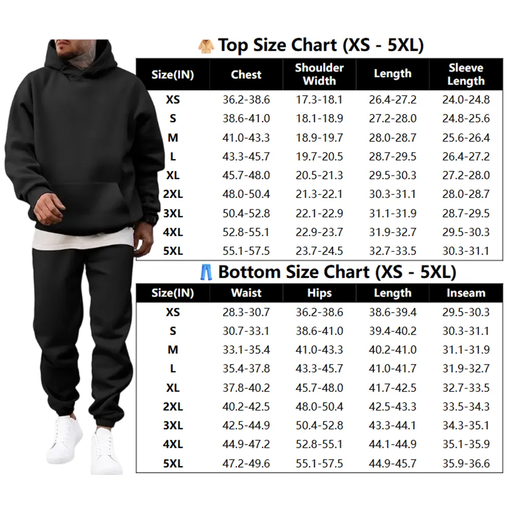 Men’s 10 oz Fleece Cotton Blend Hoodie & Joggers Set
