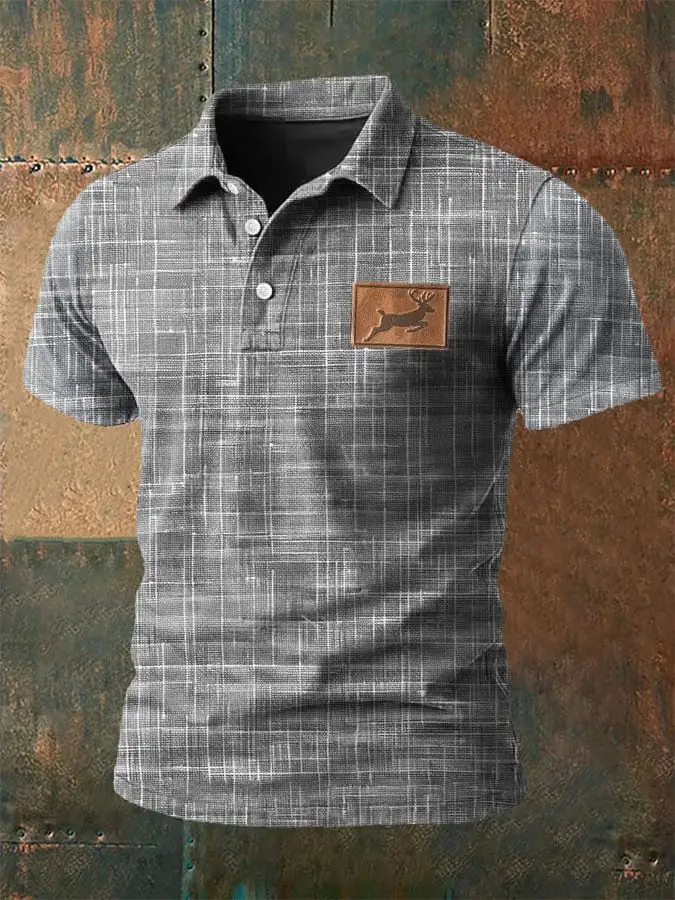 Men's Retro Western Antler Print Casual Top