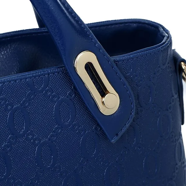 Women's Handbag Shoulder Bag Clutch Credit Card Holder Wallet PU Leather 4 Pieces Outdoor Office Shopping Embossed Solid Color Light Brown Black Red