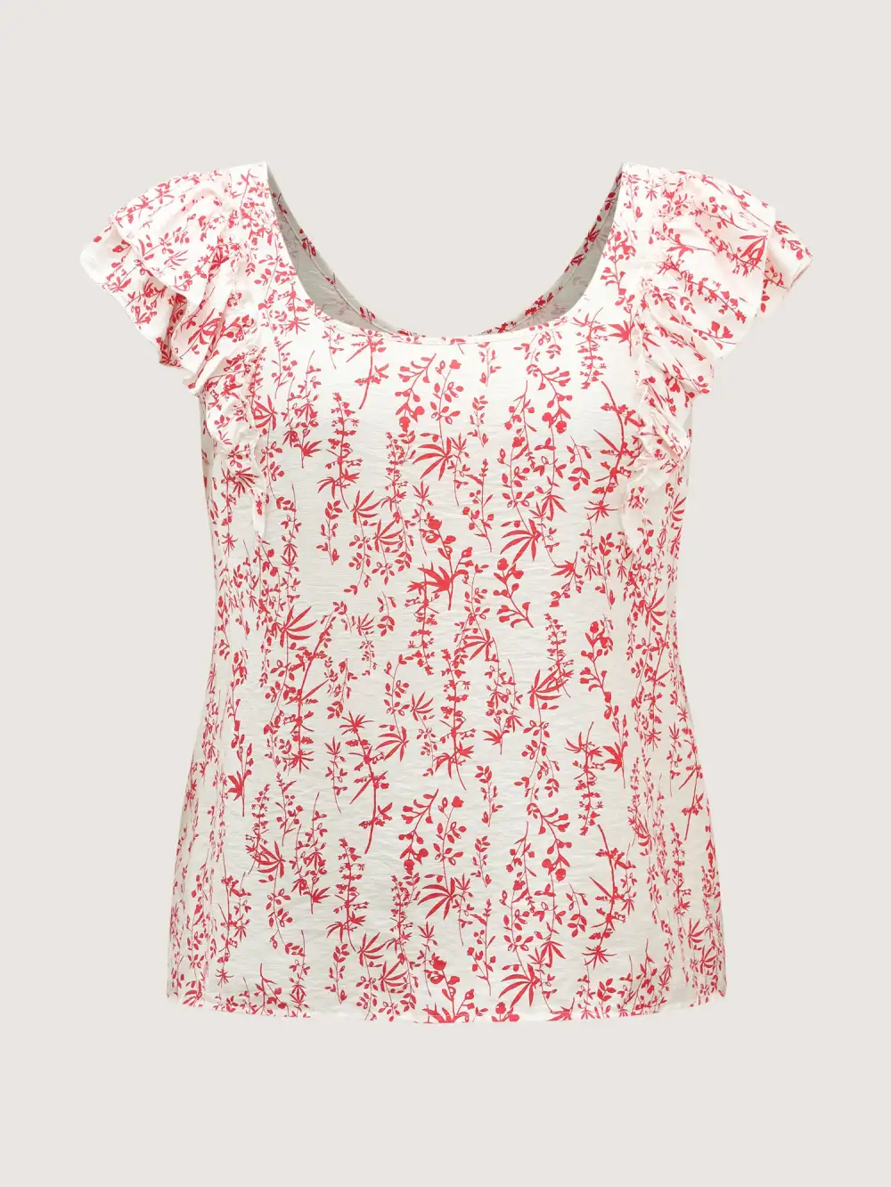 Sweet Floral Bow Back Flutter Blouse