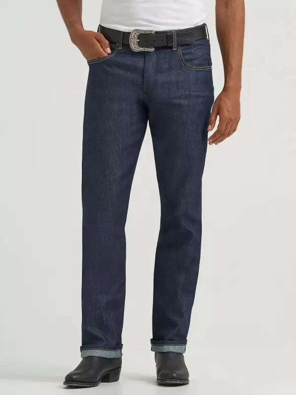 WRANGLER RETRO SLIM FIT STRAIGHT SELVEDGE STRETCH JEAN IN RAW INDIGO