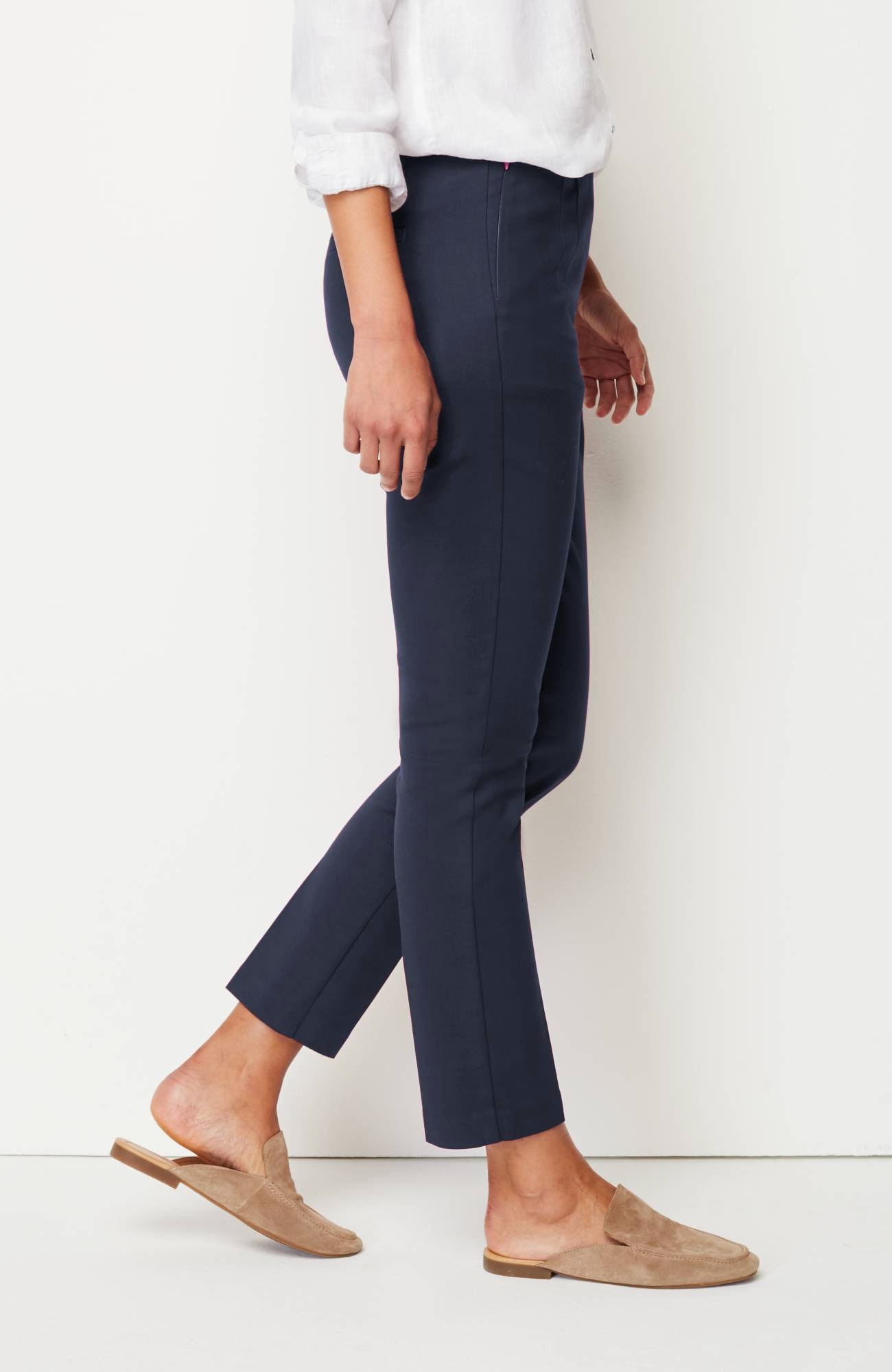 Versatile Cotton-Stretch Slim-Leg Pants