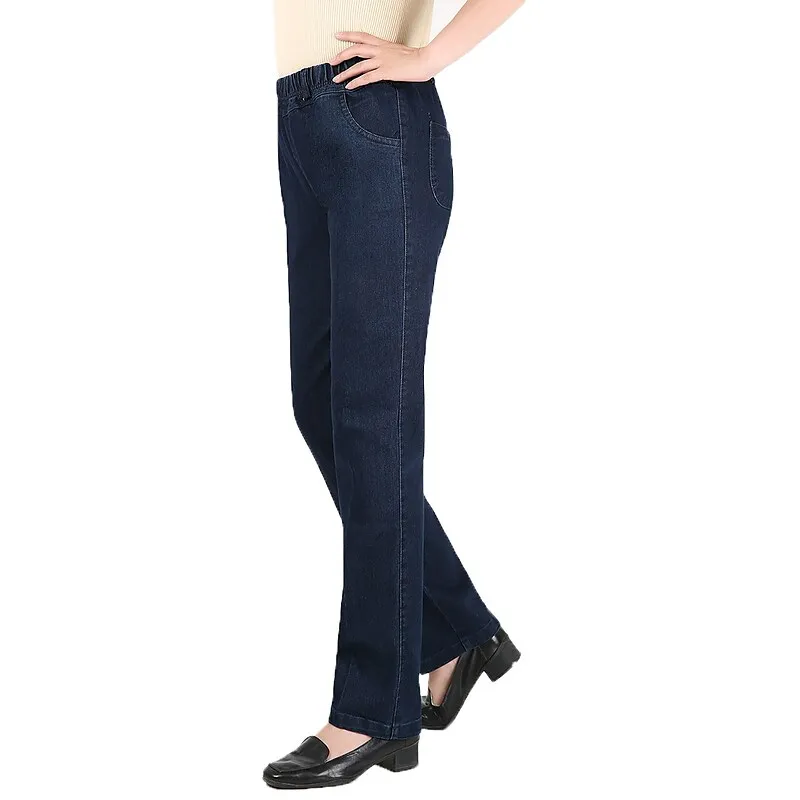 Women's Pants Trousers Jeans Elastic Waist Loose Jeans Classic Modern Regular Spring &  Fall Blue Dark Blue Light Blue