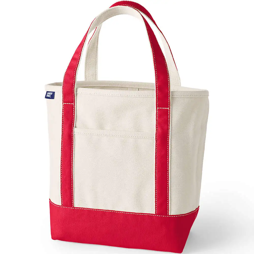 Medium Natural 5 Pocket Open Top Canvas Tote Bag