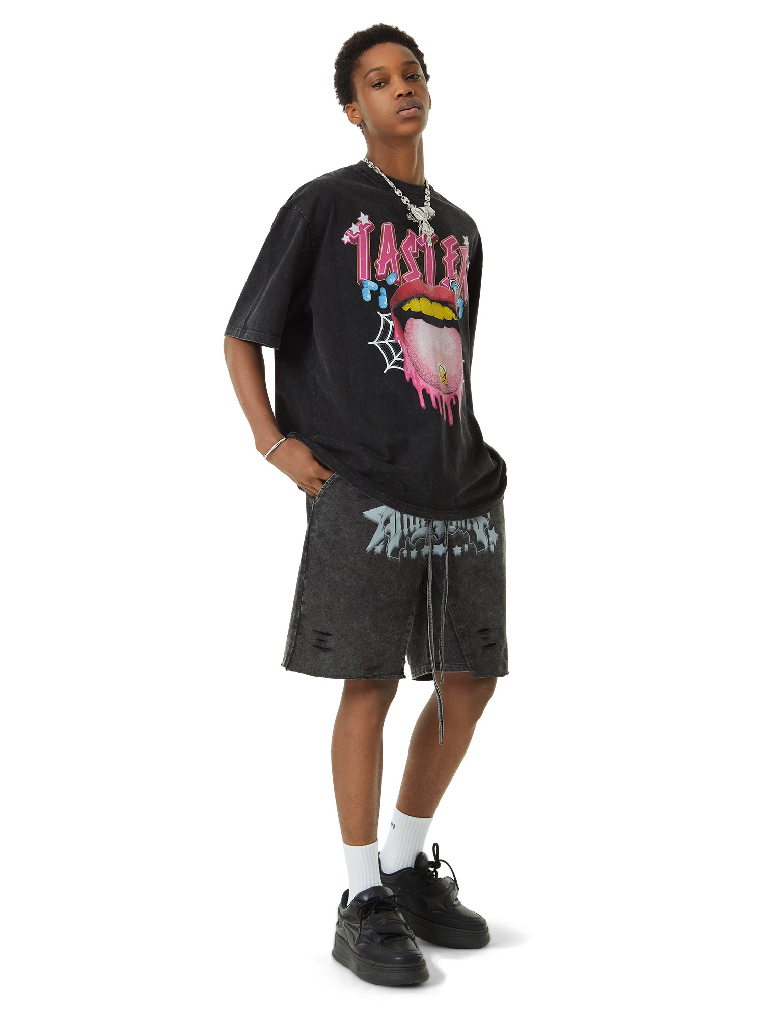 Creative Fun Big Tongue Print T-shirt - 2086