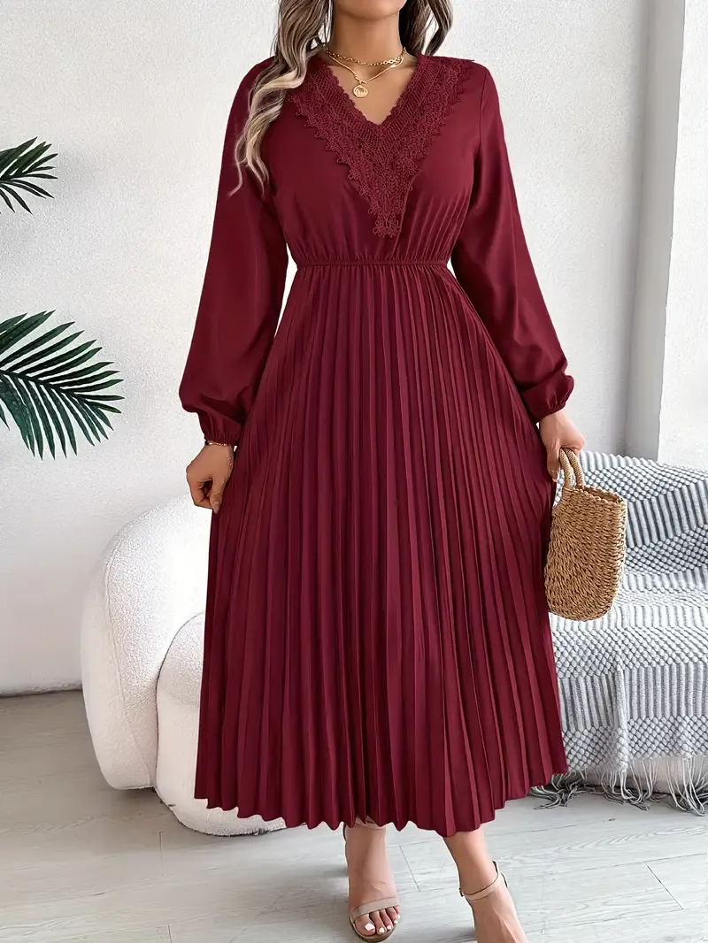 Elegant Midi Dress | Polyester & Elastane Blend | Machine Washable, Non-Sheer