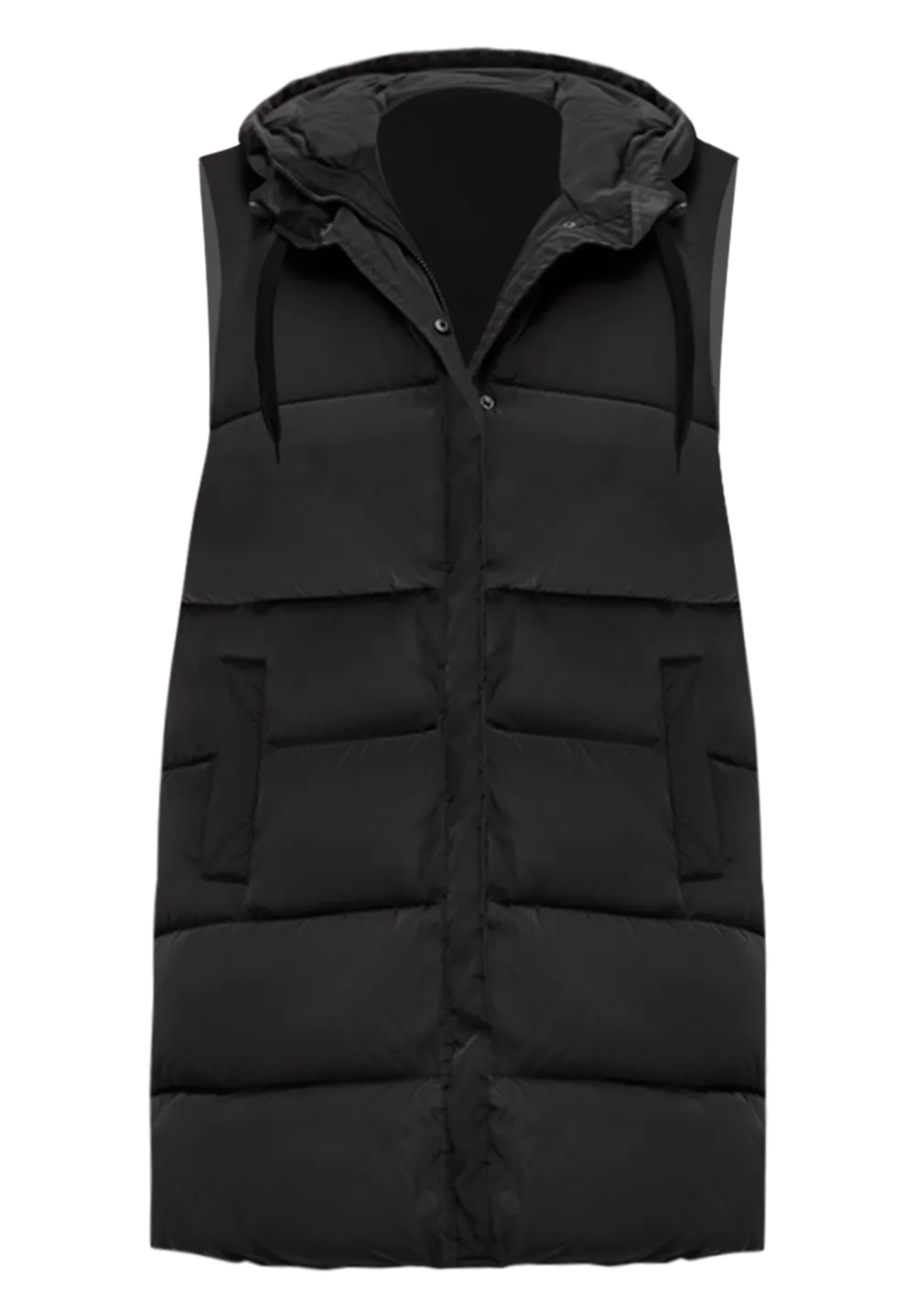 Long Hooded Puffer Vest