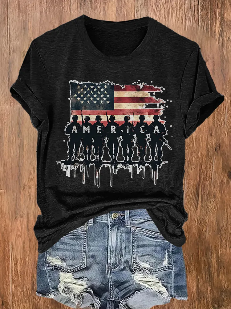 Women'S America Print T-Shirt
