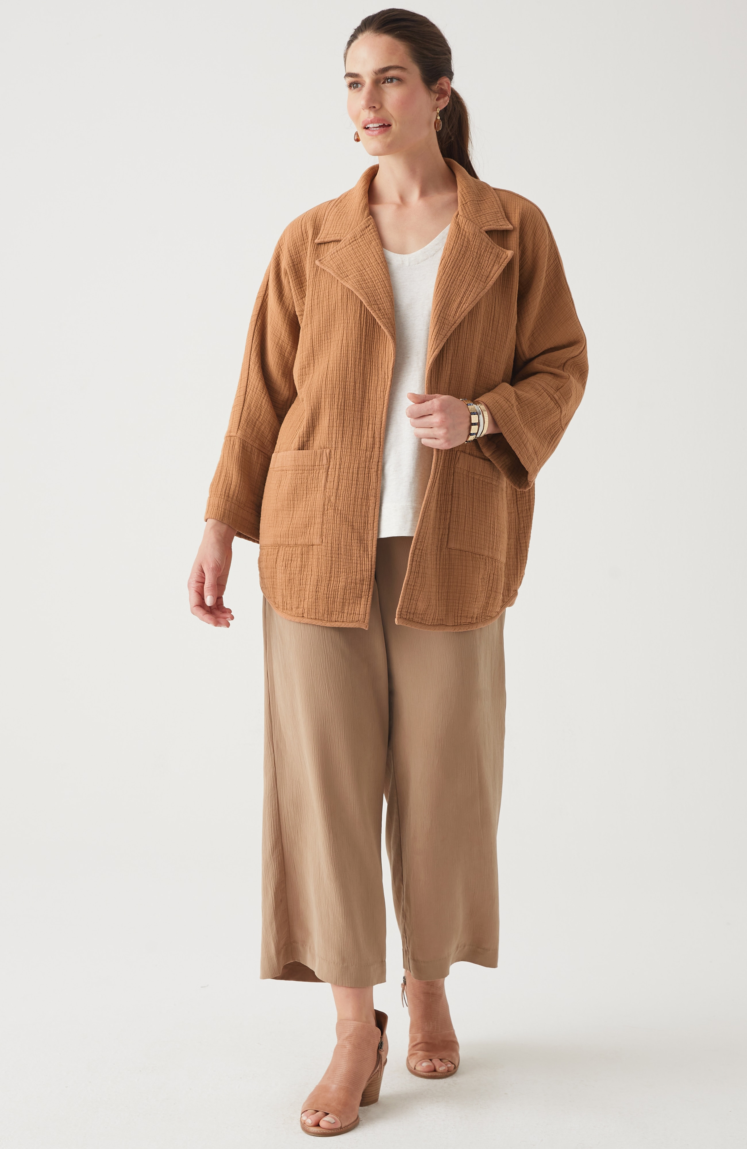 Pure Jill Relaxed Gauze Blazer