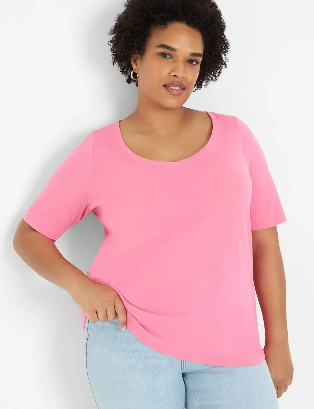 Modern Perfect Sleeve V-Neck Tee