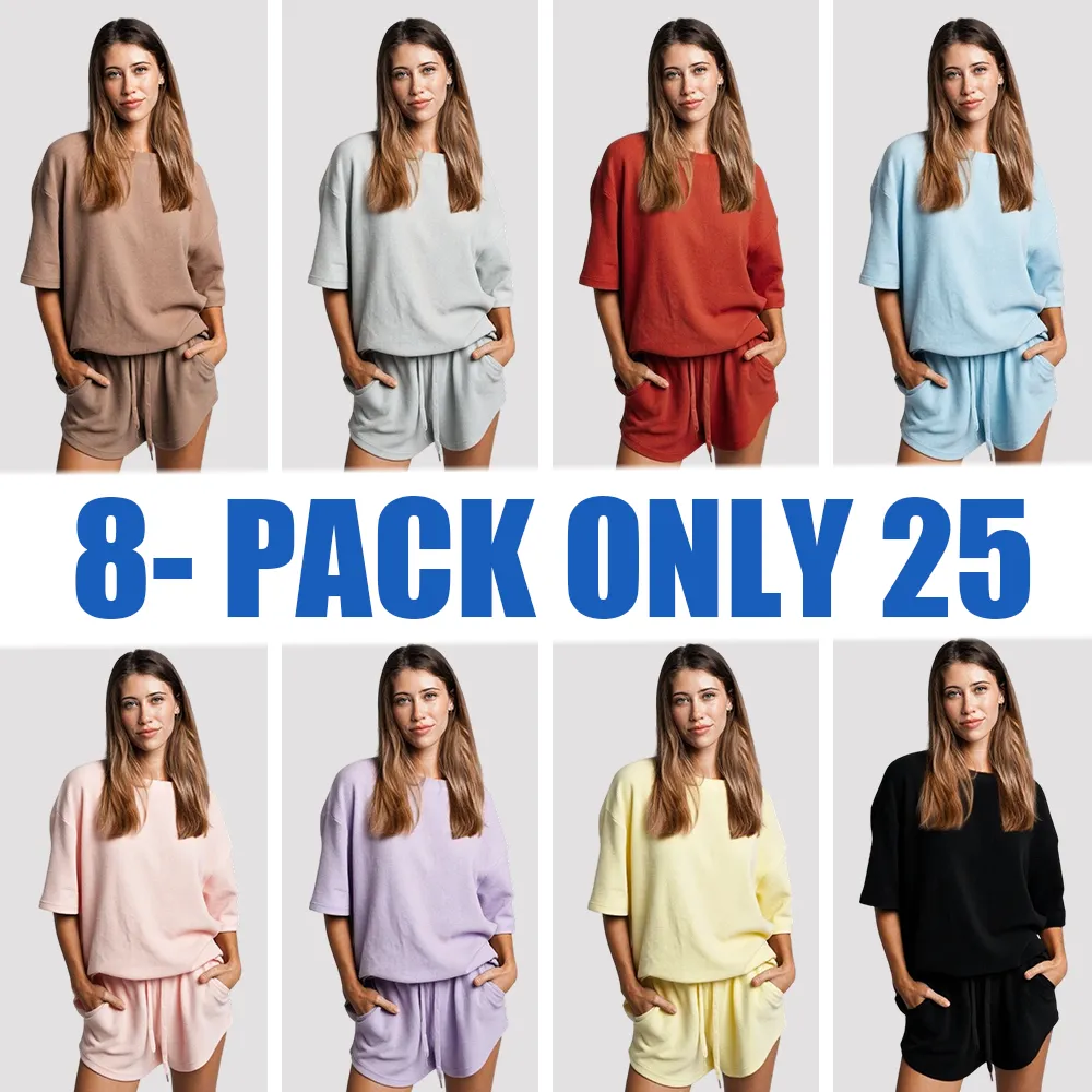 Women's Waffle Knit Lounge Shorts – Soft High Waist Casual Sleep Shorts with Drawstring for Home & Daily Wear