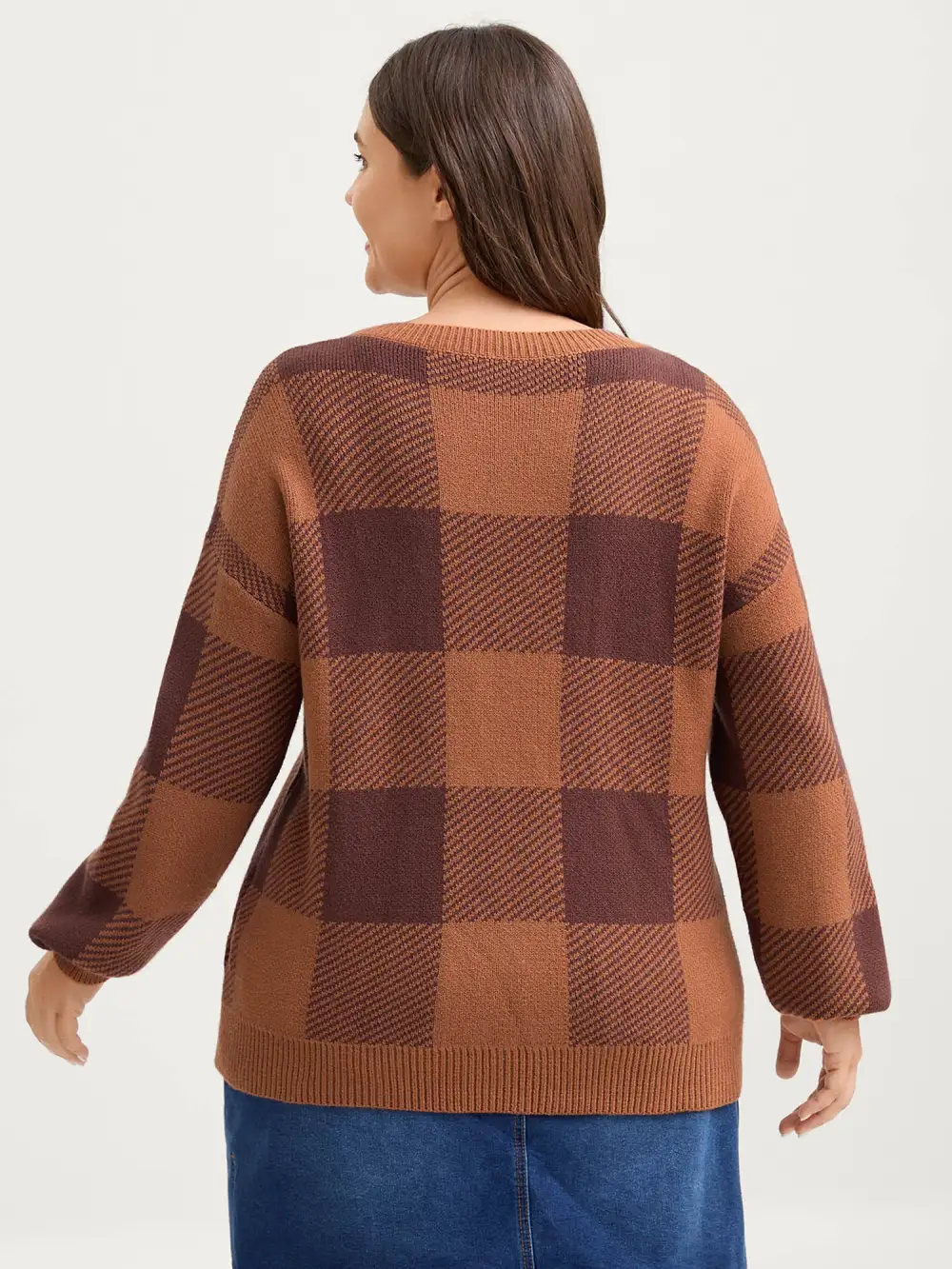 Supersoft Checkered Pattern Pullover