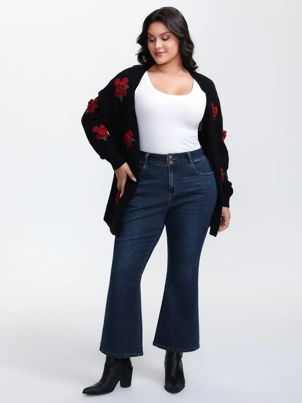 Stretchy Mid-Rise Bootcut Jeans