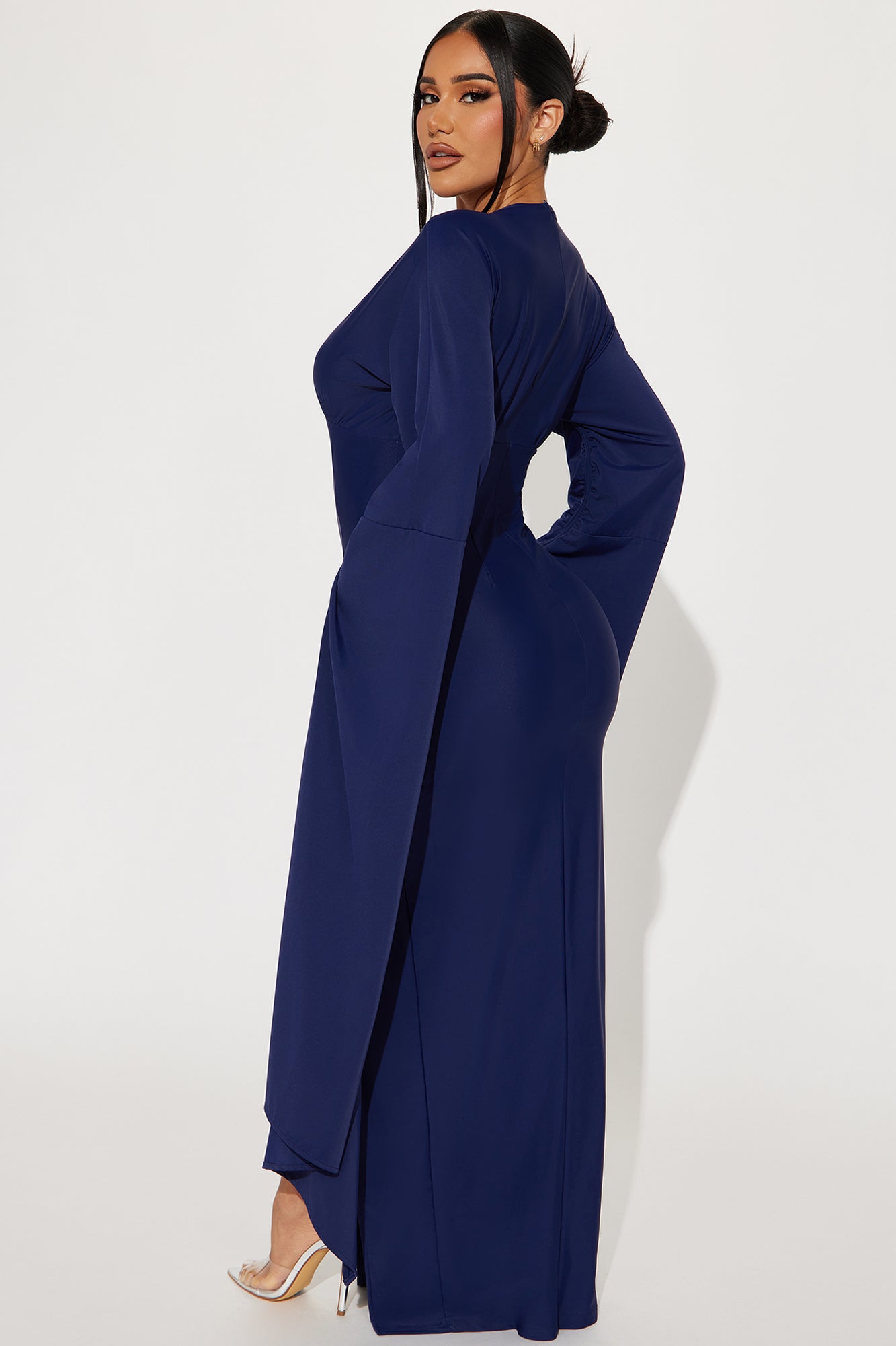 Shanghai Long Sleeve Maxi Dress - Navy