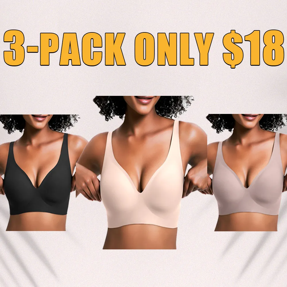 Jelly Wireless Seamless Push-Up Bra-Deep V, Wire-Free, Everyday Comfort