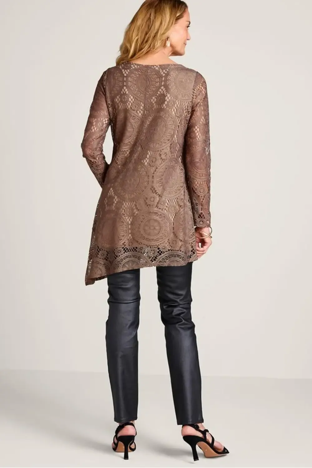 Lace Interlude Long Sleeve Tunic Top