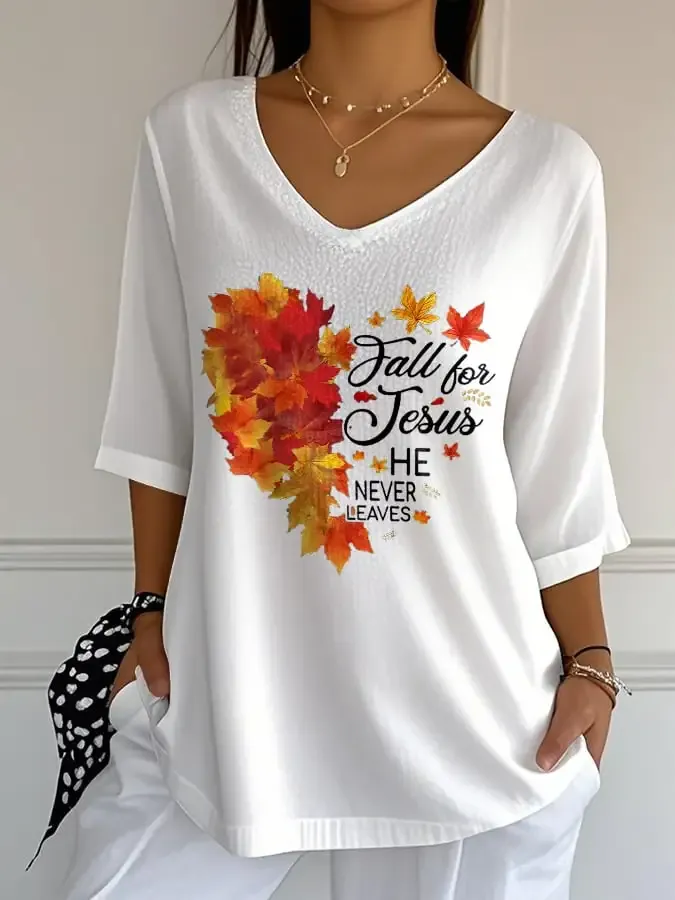 Women's Casual Retro Autumn Faith Bubble Wrinkled Cropped Top