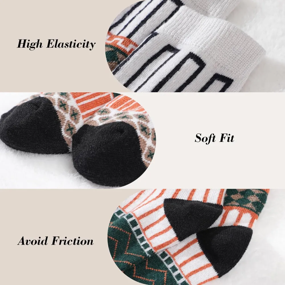Clothirily Wool Socks- Thick Soft Wool Socks for Women, Vintage Warm Womens Wool Socks, Winter Warm Boot Socks for Women Men