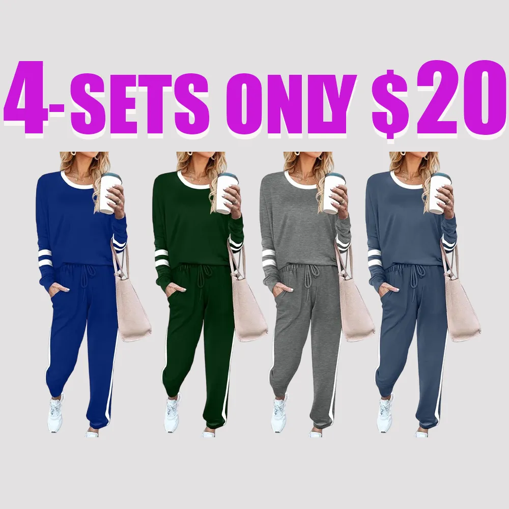 Sweatsuit for Women 2 Piece Outfits for Womens Crewneck Sweatshirts Pullover