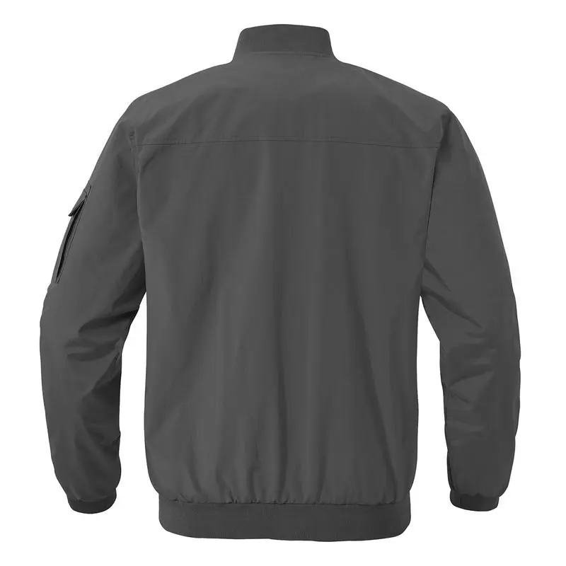 Men's Plus Size Bomber Jacket – Lightweight Zip-Up Flight Coat with 5 Pockets, Casual Fall Windbreaker.