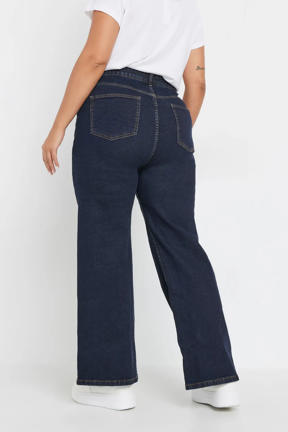 YOURS Curve Indigo Blue Wide Leg Denim Jeans