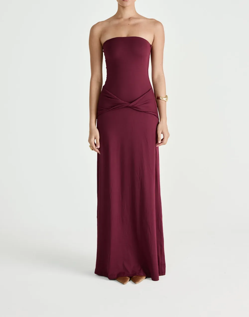 Creative Embellished Twisted Off-Shoulder Dress