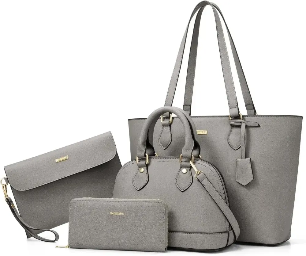 4PCS Women Fashion Handbags Purses Wallet Tote Shoulder Bags