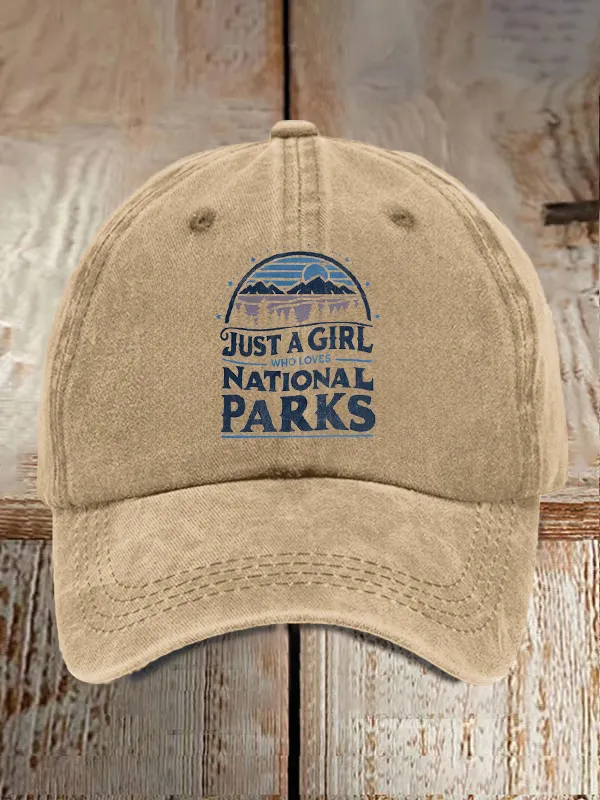 Just A Girl Who Loves National Parks Comfort Colors Baseball Caps