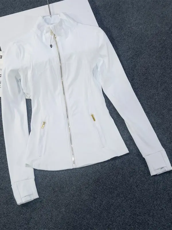 Yoga Suit Gold Zipper Version Women's Yoga Jacket, Sports Stand Up Collar Jacket, Fitness Slim Fit and Slimming Top, Women Workout Clothes