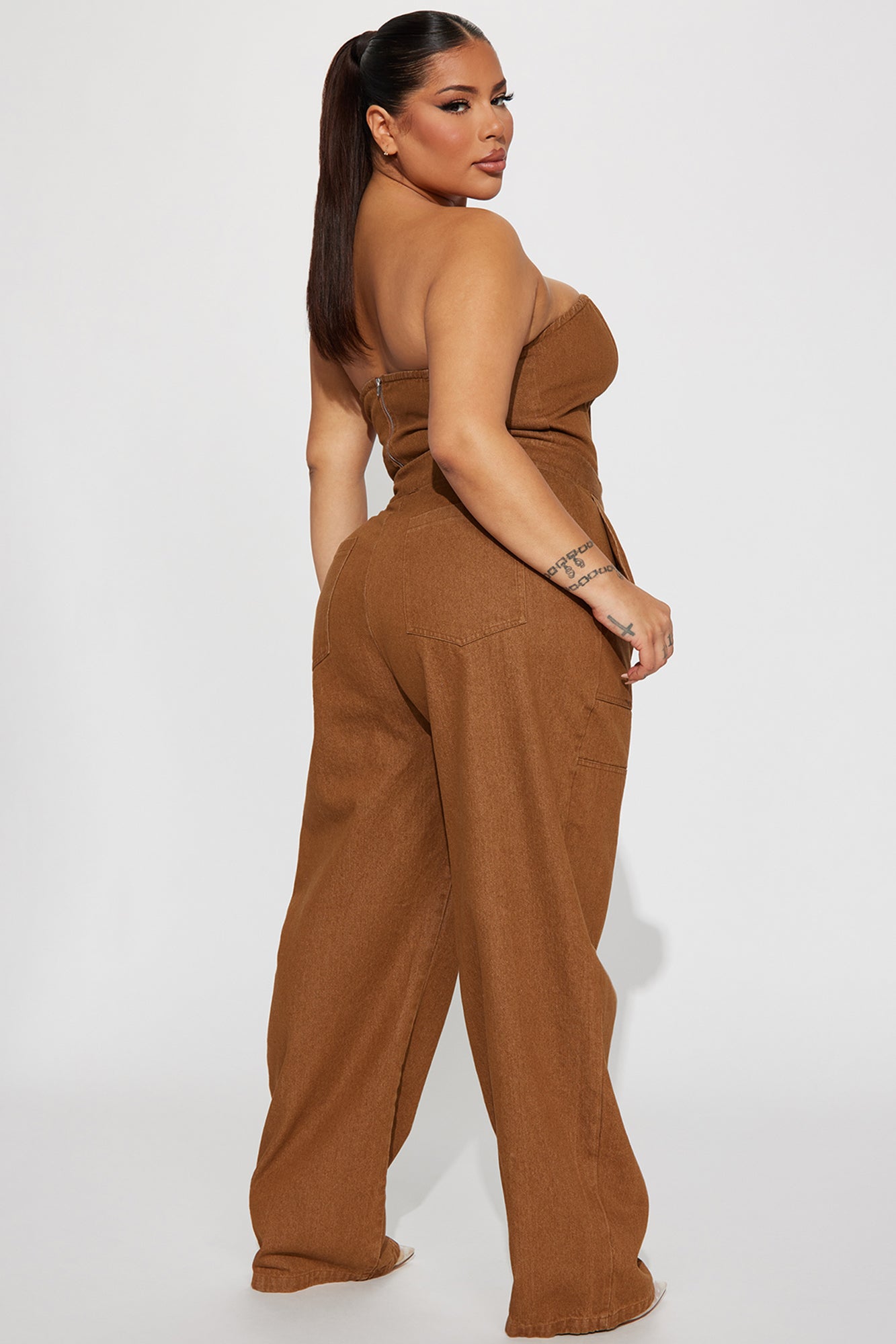 Danielle Denim Pant Set - Mocha