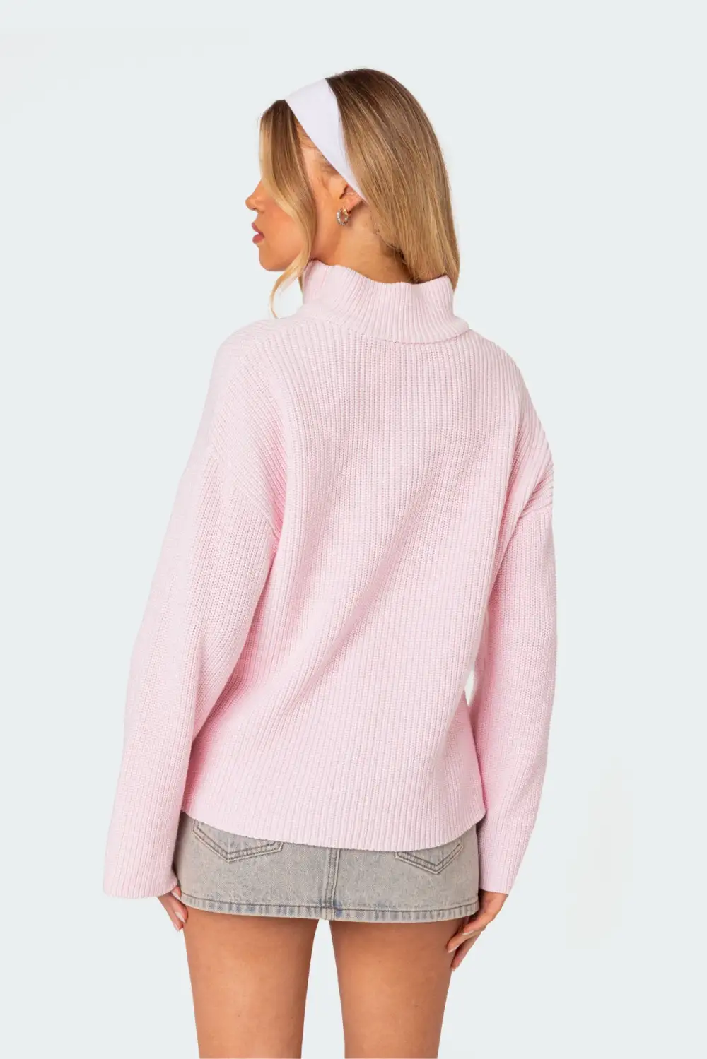 Amour High Neck Oversized Zip Sweater