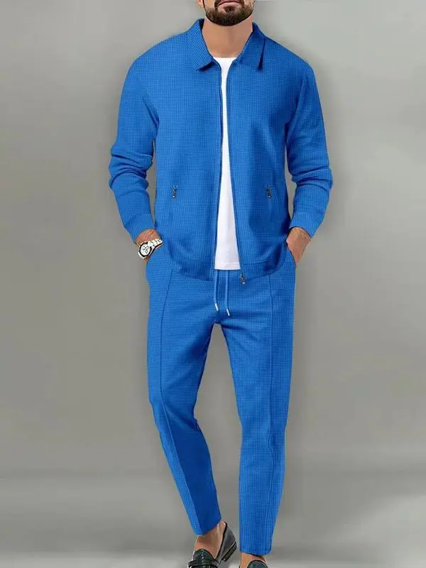 Men's 2-Piece Tracksuit – Zip Jacket & Drawstring Pants, Athletic & Casual Wear