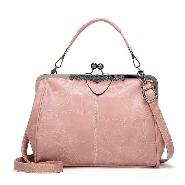 Women's Handbag Crossbody Bag Diaper Bag Tote PU Leather Alloy Outdoor Daily Zipper Adjustable Large Capacity Waterproof Quilted Black Almond Pink
