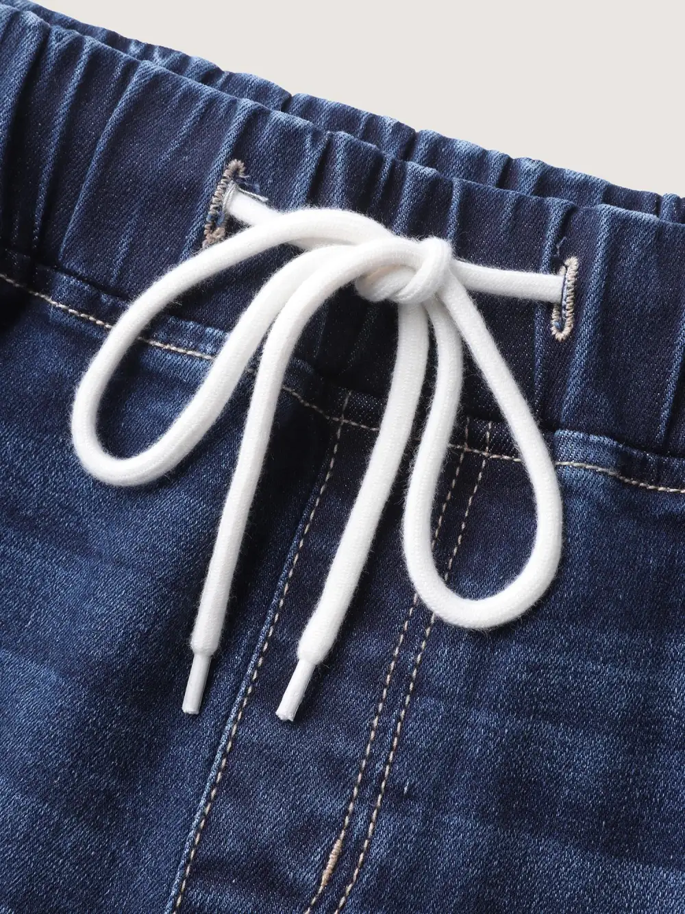 Drawstring Stretchy Waist Skinny-Fit Jeans