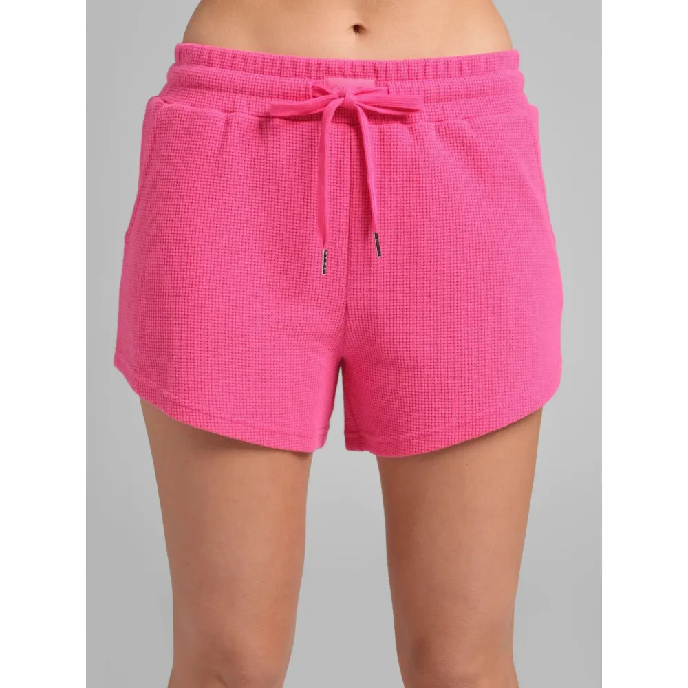 🔔🔔🔔🔔🔔🔔🔔🔔🔔🔔🔔🔔Last Few Hours – Act Fast ! Women's Textured Waffle Knit Lounge Shorts With Drawstring