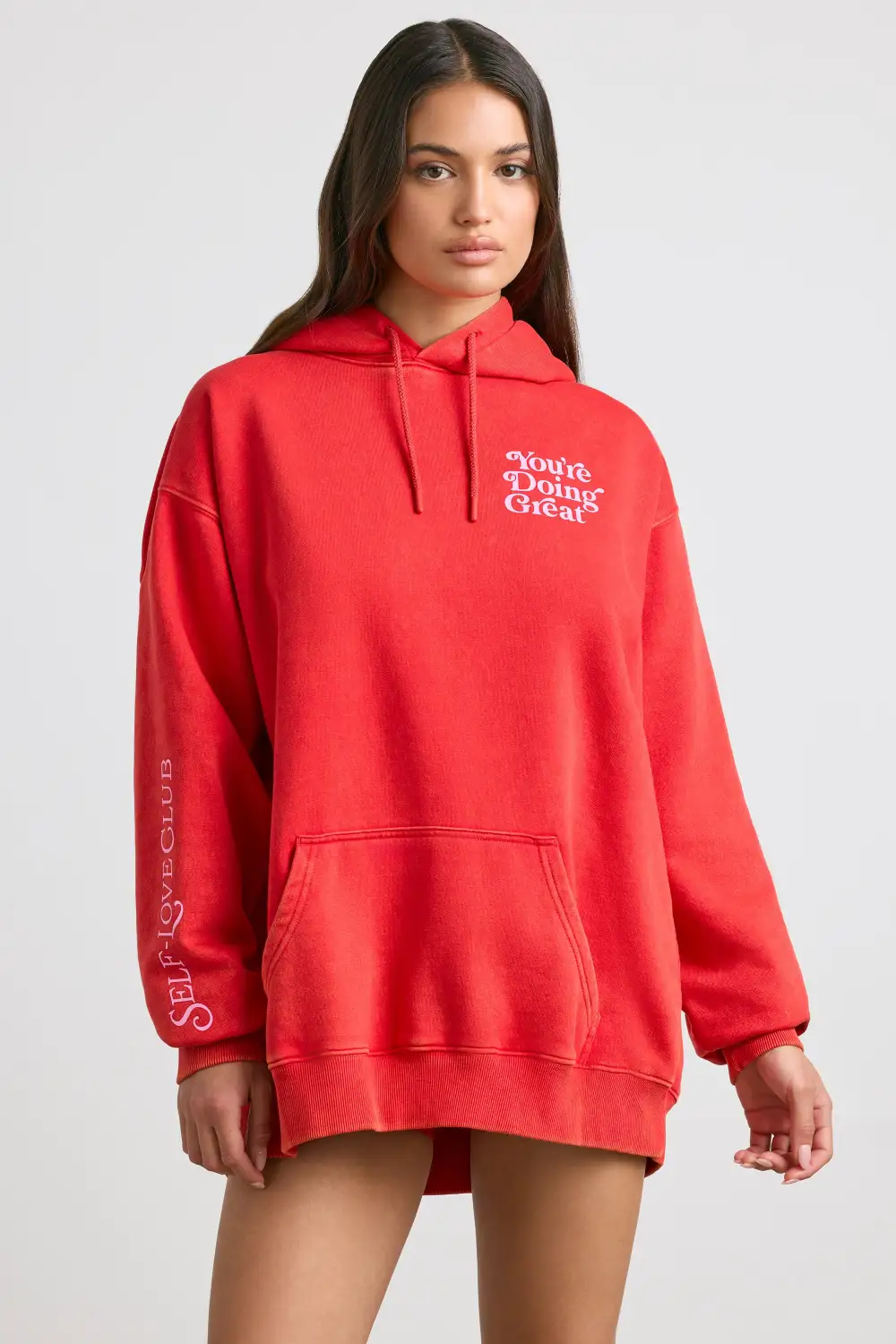 Sunday Love - Oversized Hoodie in Red