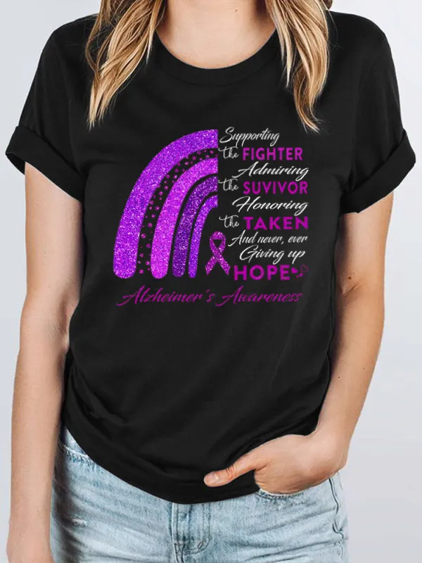 I Wear Purple For My Mom Dad  Alzheimer's T Shirt