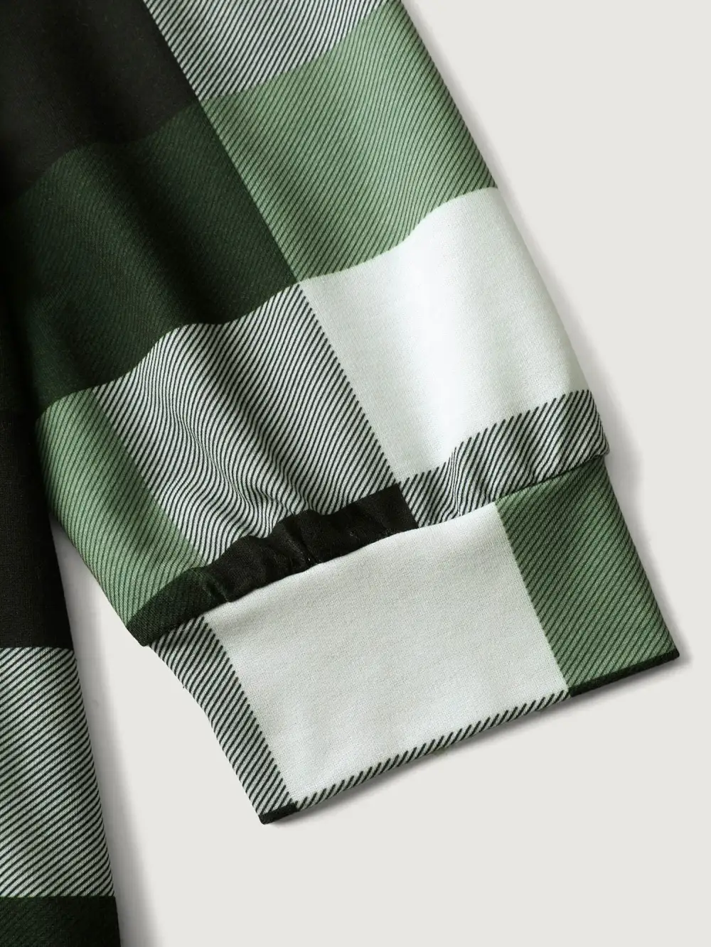 Checkered Print Button Hoodie