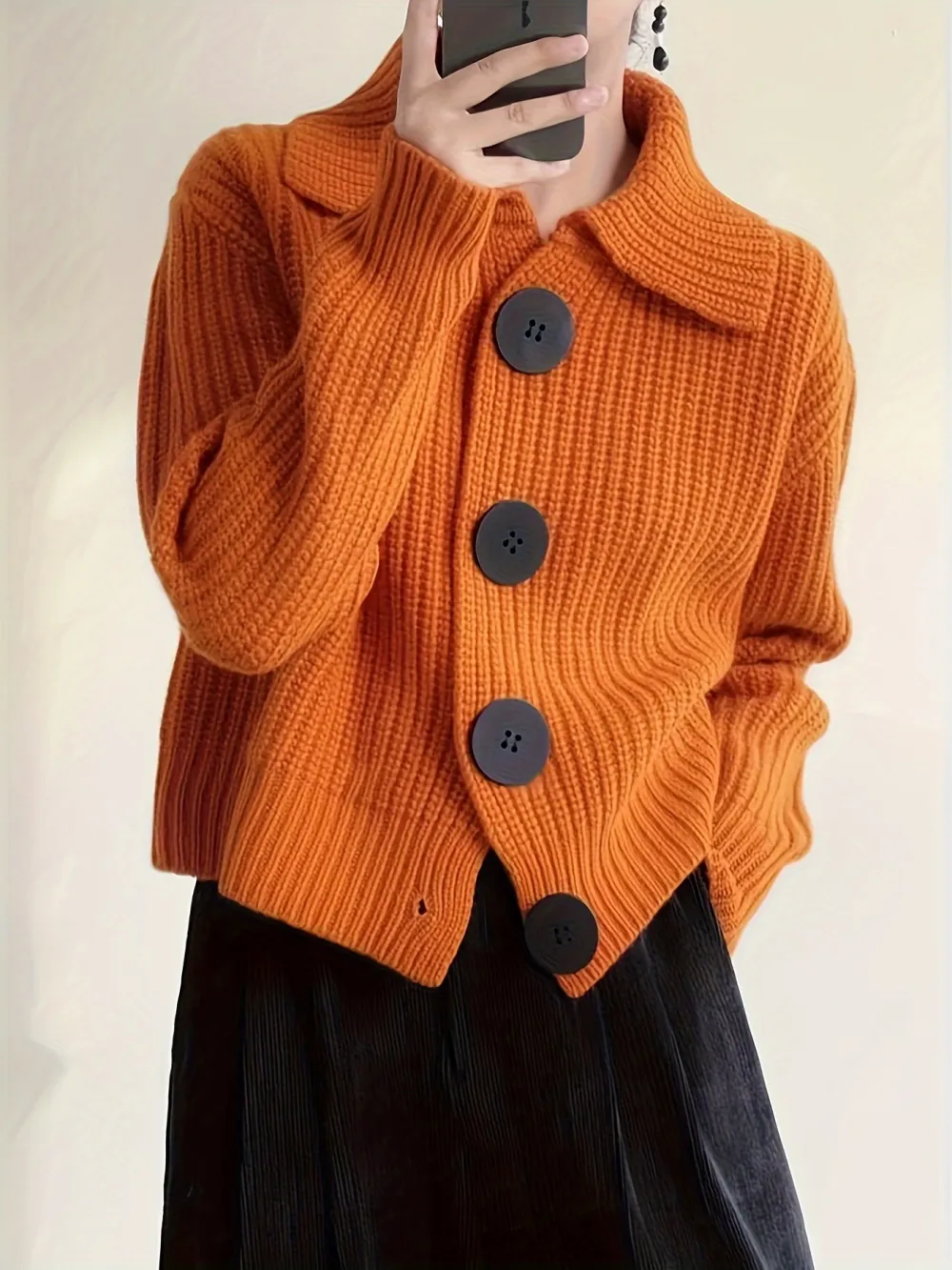 Cozy Ribbed Knit Single Breasted Cardigan - Soft, Versatile, and Warm Long Sleeve Cardigan for Fall and Winter